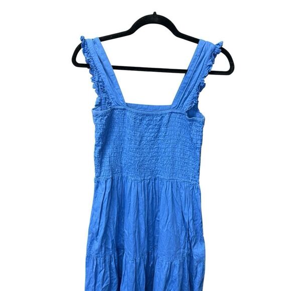 Carolina K KunaβMaxi Dress Blue Boho Tiered Embroidered Bird print Small - Picture 7 of 14